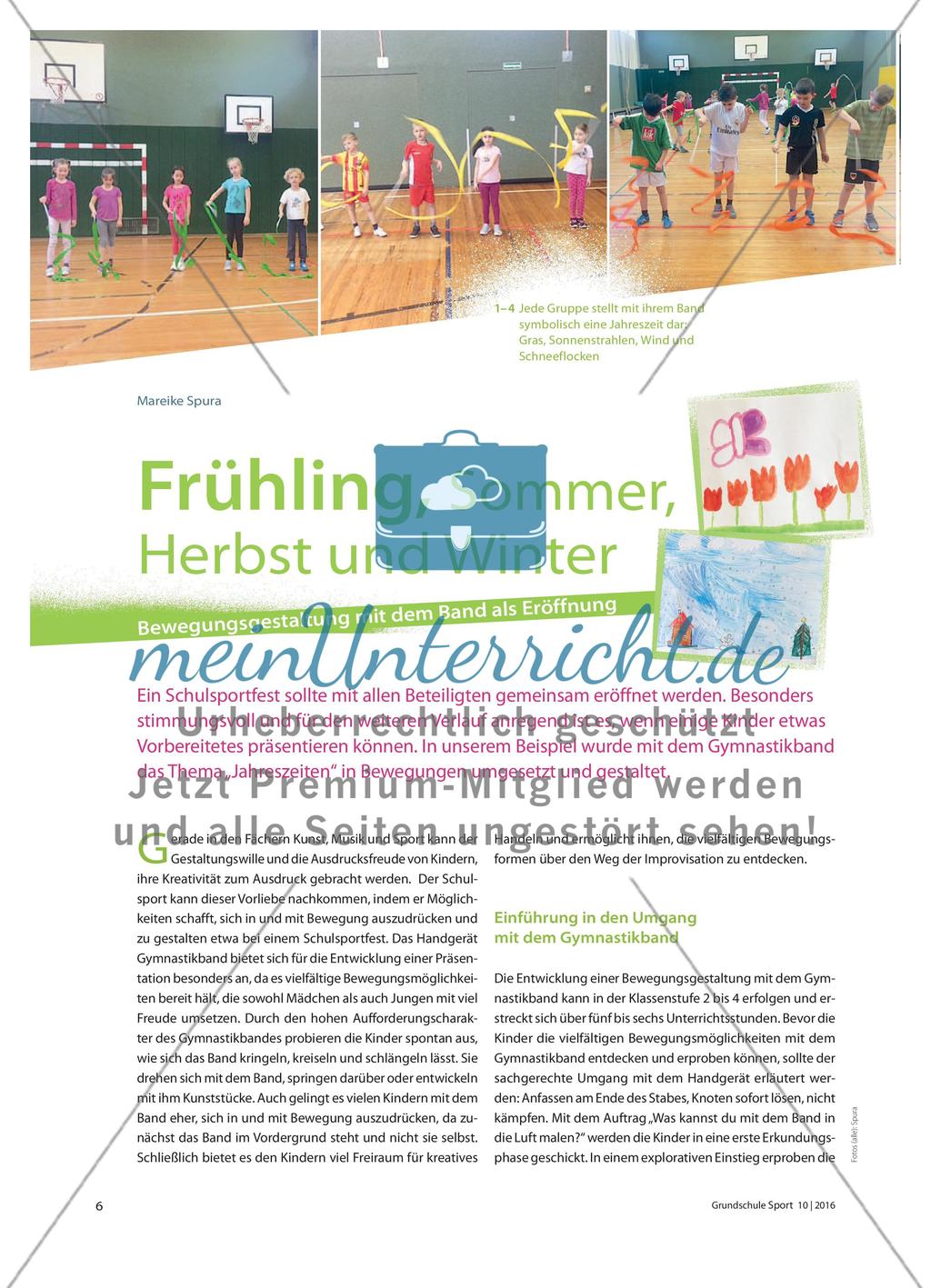 Bewegungsgestaltung der Jahreszeiten mit dem Band als Eröffnung Preview 1