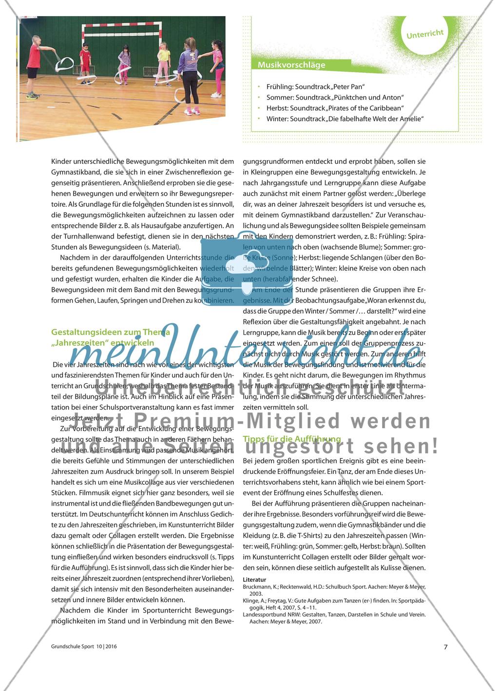 Bewegungsgestaltung der Jahreszeiten mit dem Band als Eröffnung Preview 2