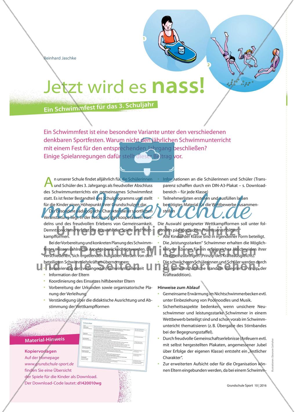 Ein Schwimmfest: Organisation und Spielanregungen Preview 1