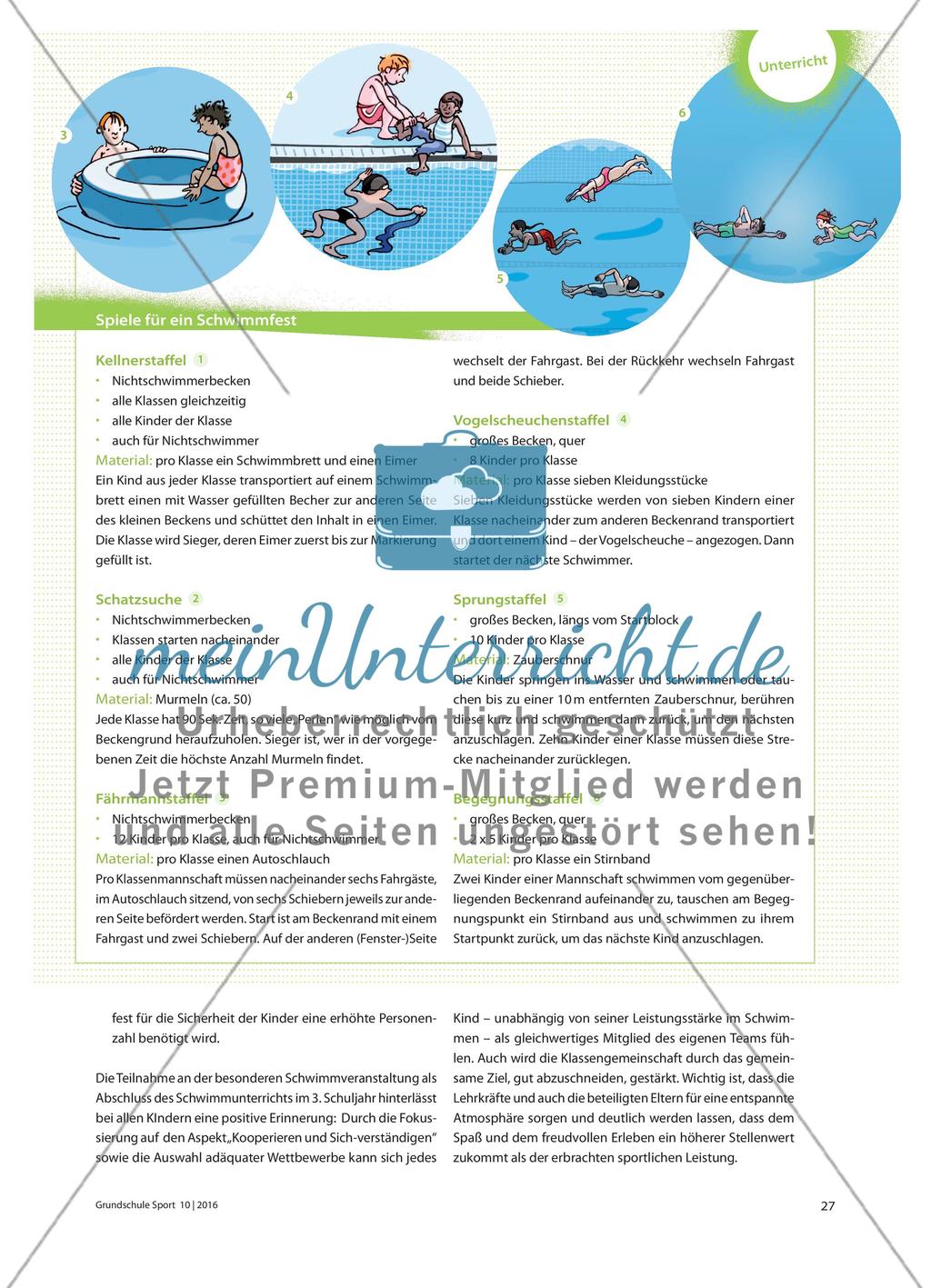Ein Schwimmfest: Organisation und Spielanregungen Preview 2