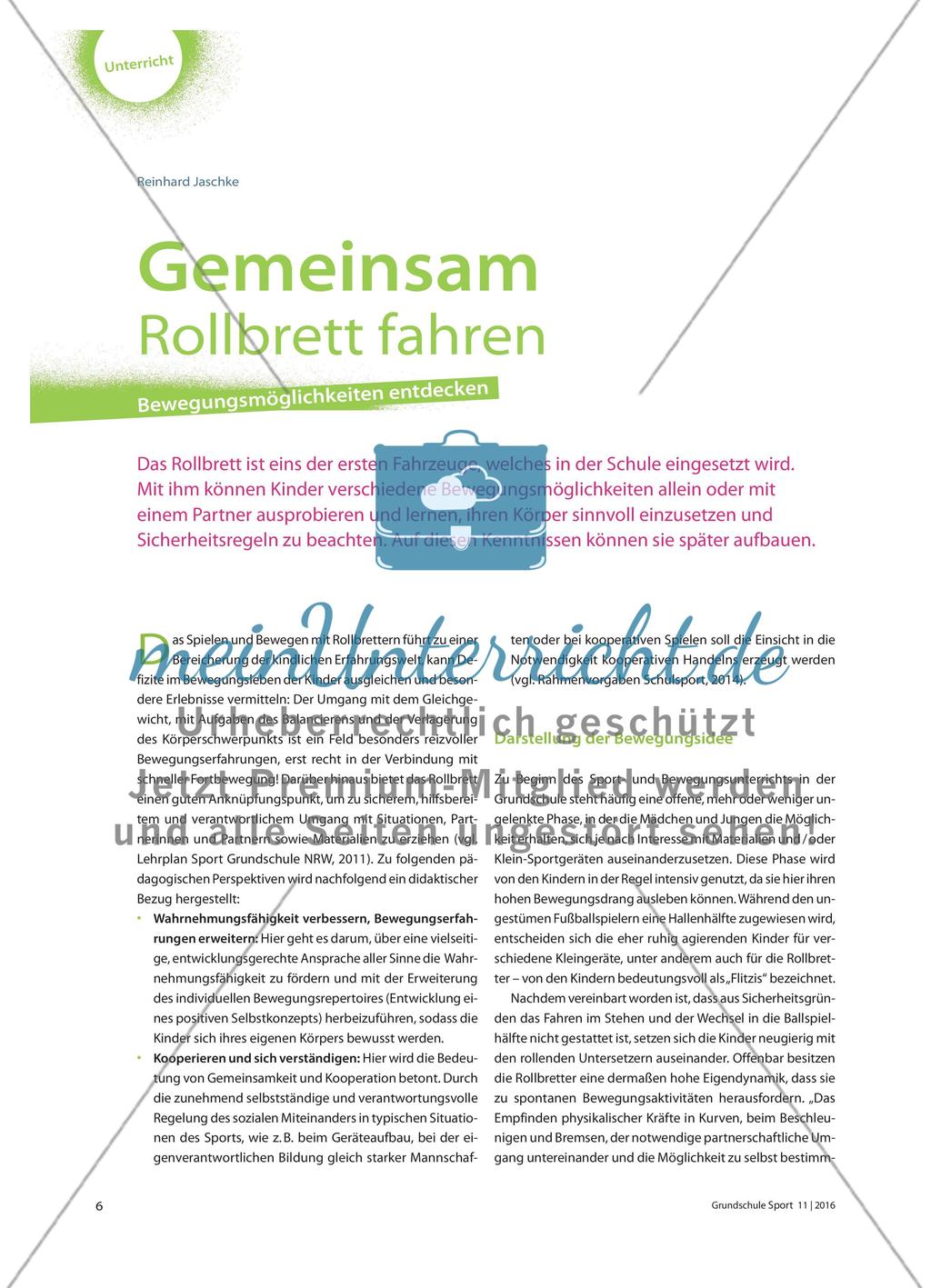 Gemeinsam Rollbrett fahren - Bewegungsmöglichkeiten entdecken Preview 1