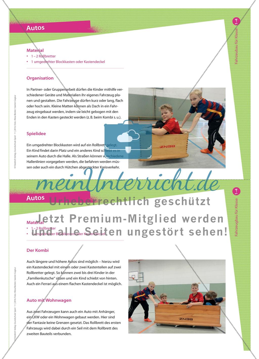 Fahrzeuge bauen mit Rollbrettern - Das kommunikative Element im Erlebnisturnen Preview 2