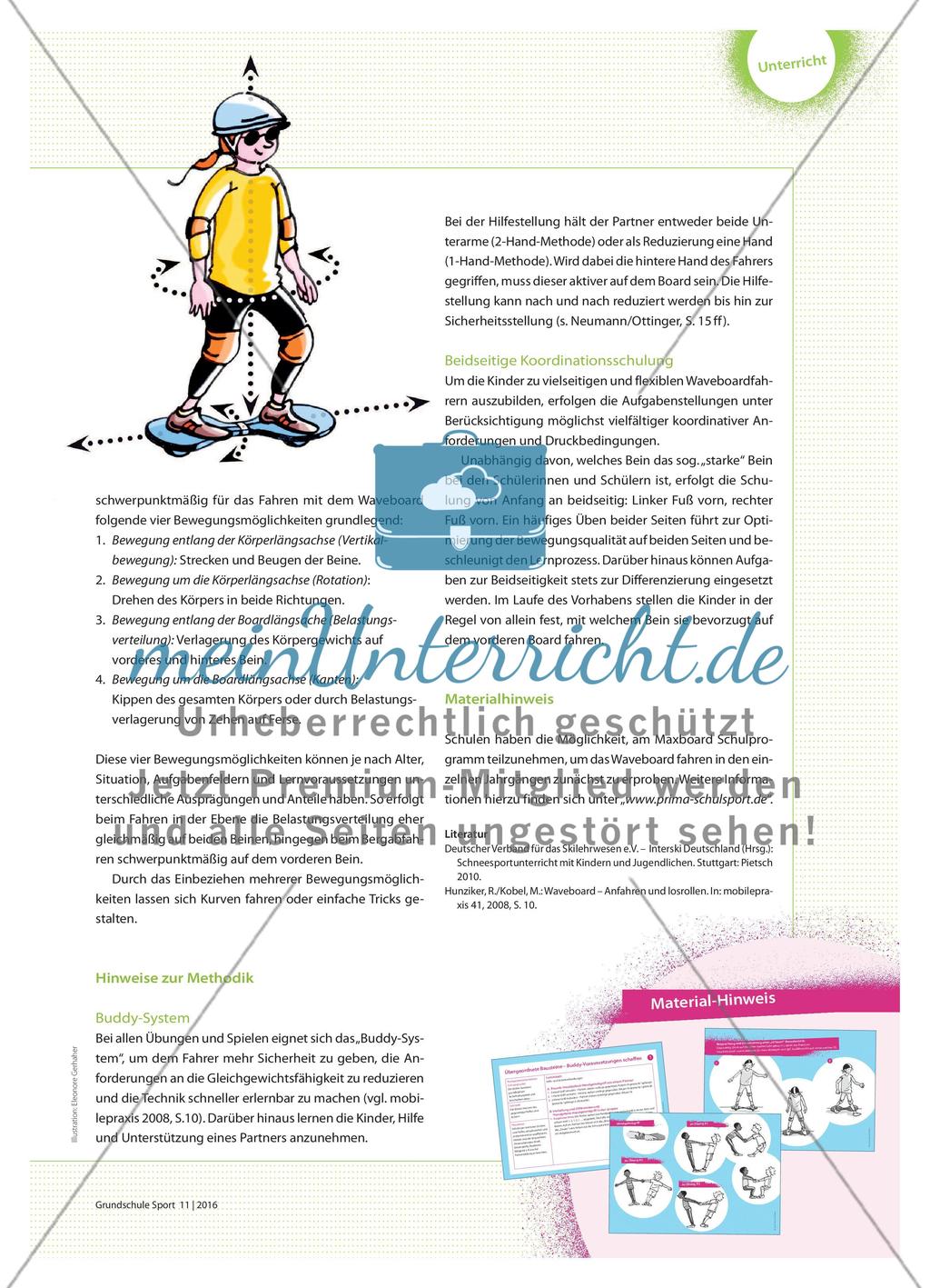 Waveboard fahren – aber sicher doch!: Methodische Hinweise Preview 2