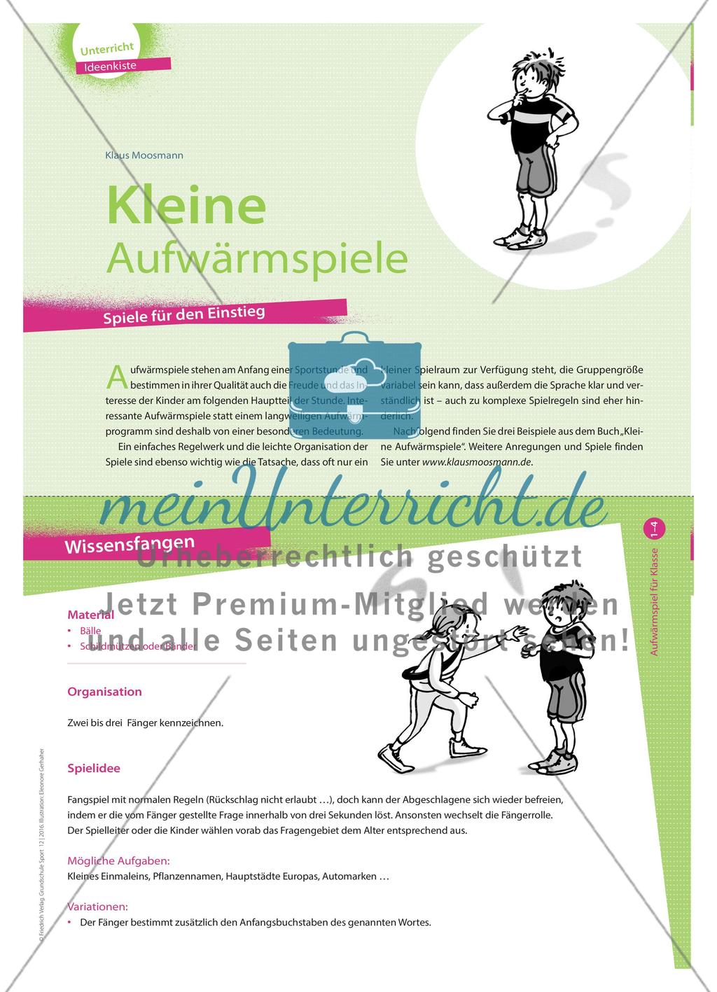 Kleine Aufwärmspiele - Spiele für den Einstieg Preview 1