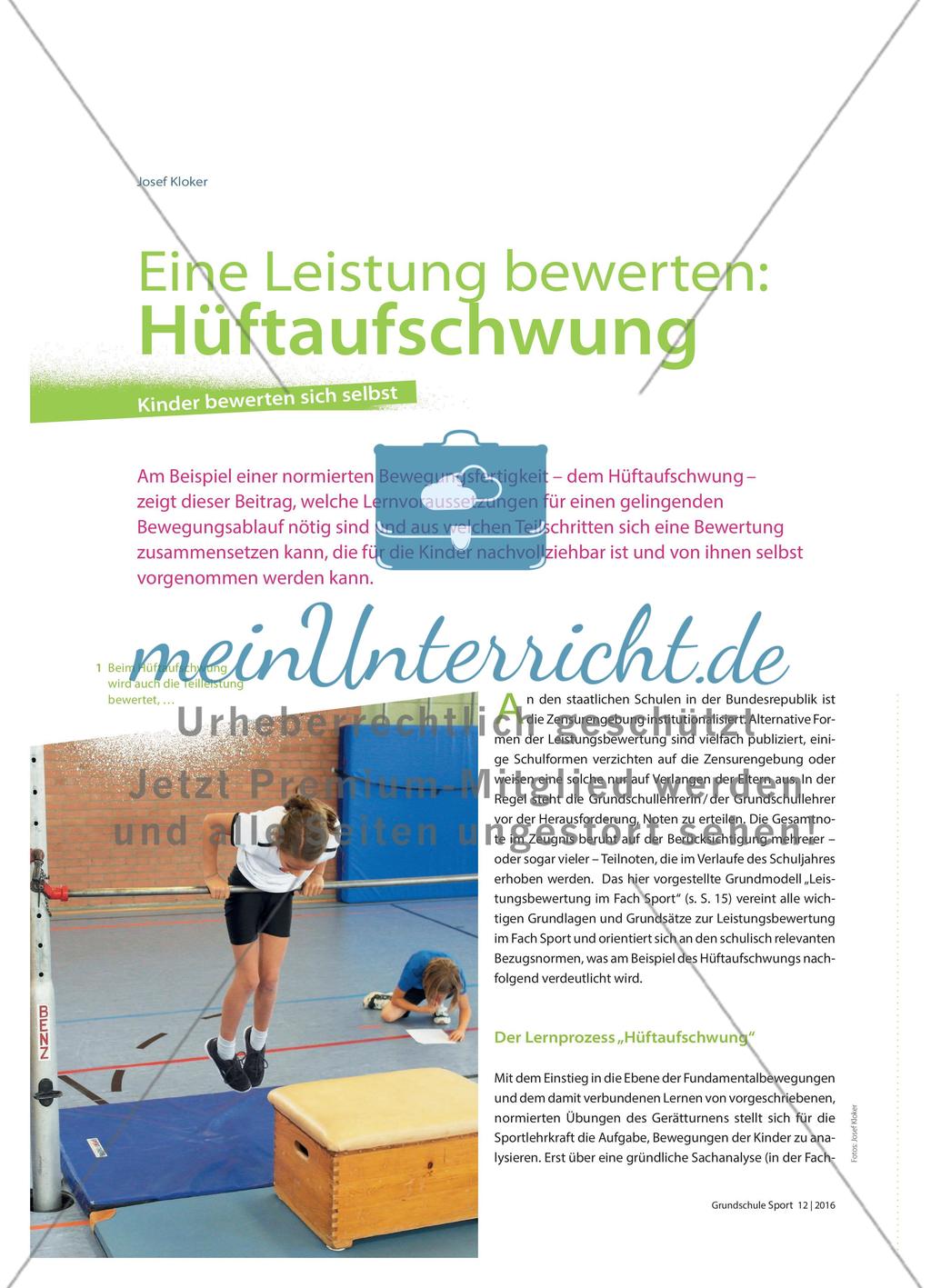 Eine Leistung bewerten: Hüftaufschwung - Kinder bewerten sich selbst Preview 1