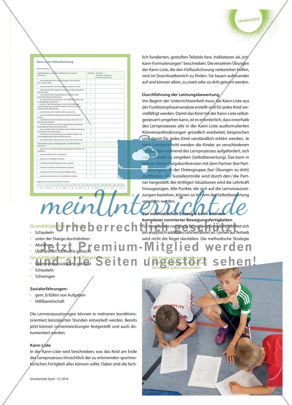 Eine Leistung bewerten: Hüftaufschwung - Kinder bewerten sich selbst Preview 4