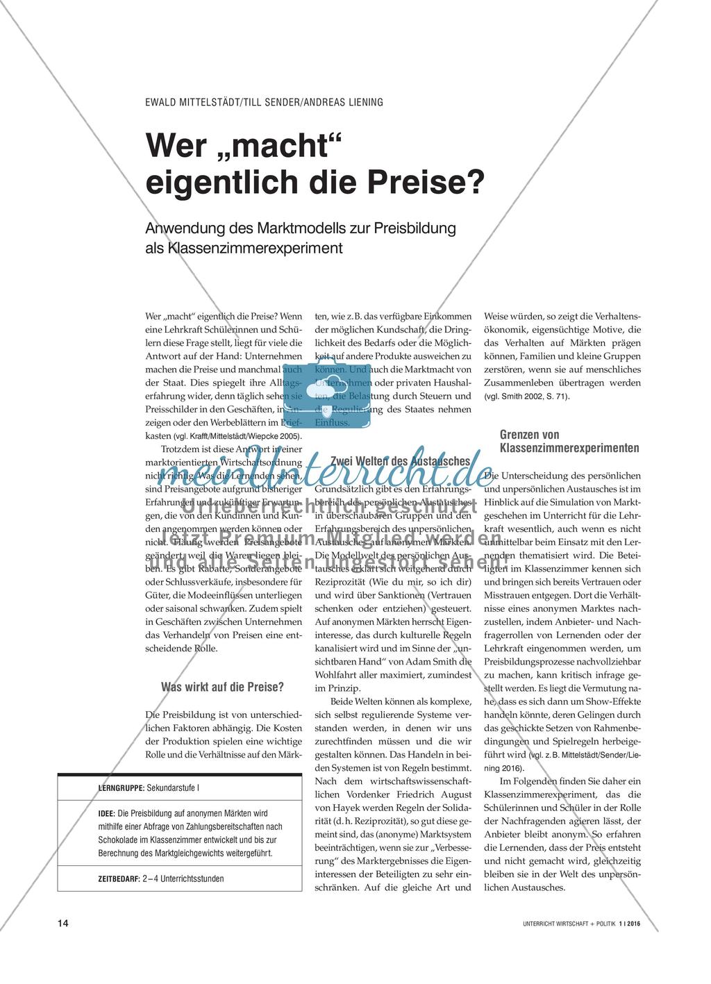 Wer „macht“ eigentlich die Preise? Preview 1
