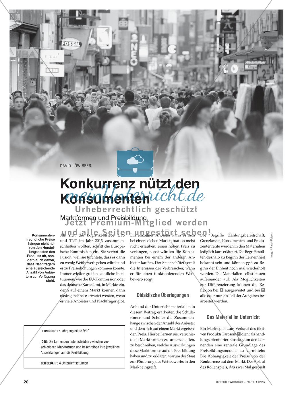 Konkurrenz nützt den Konsumenten - Marktformen und Preisbildung Preview 1
