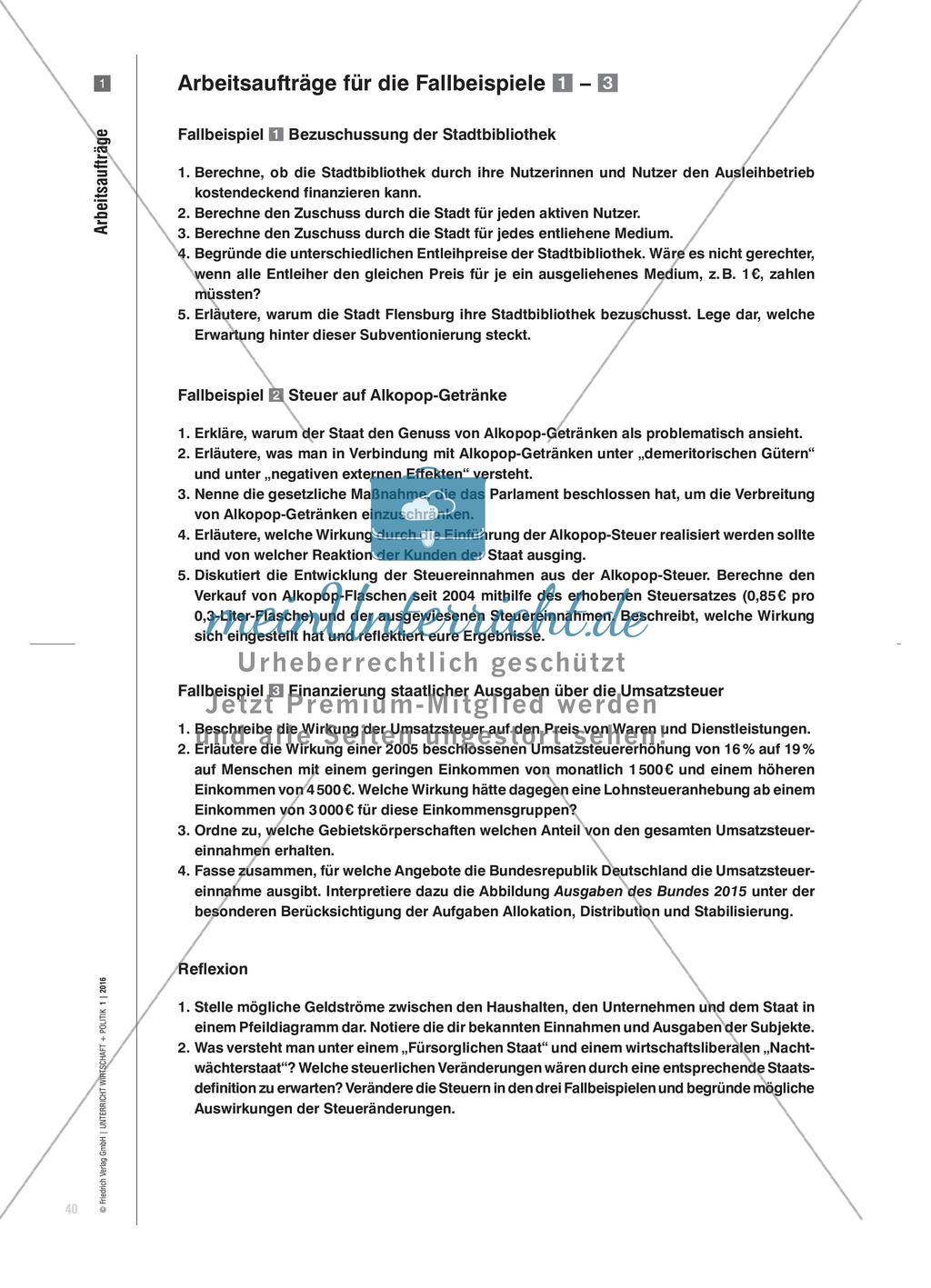 Wie wirken Steuern und Subventionen? - Beiträge des Staates zur Preiskalkulation von Unternehmen Preview 3