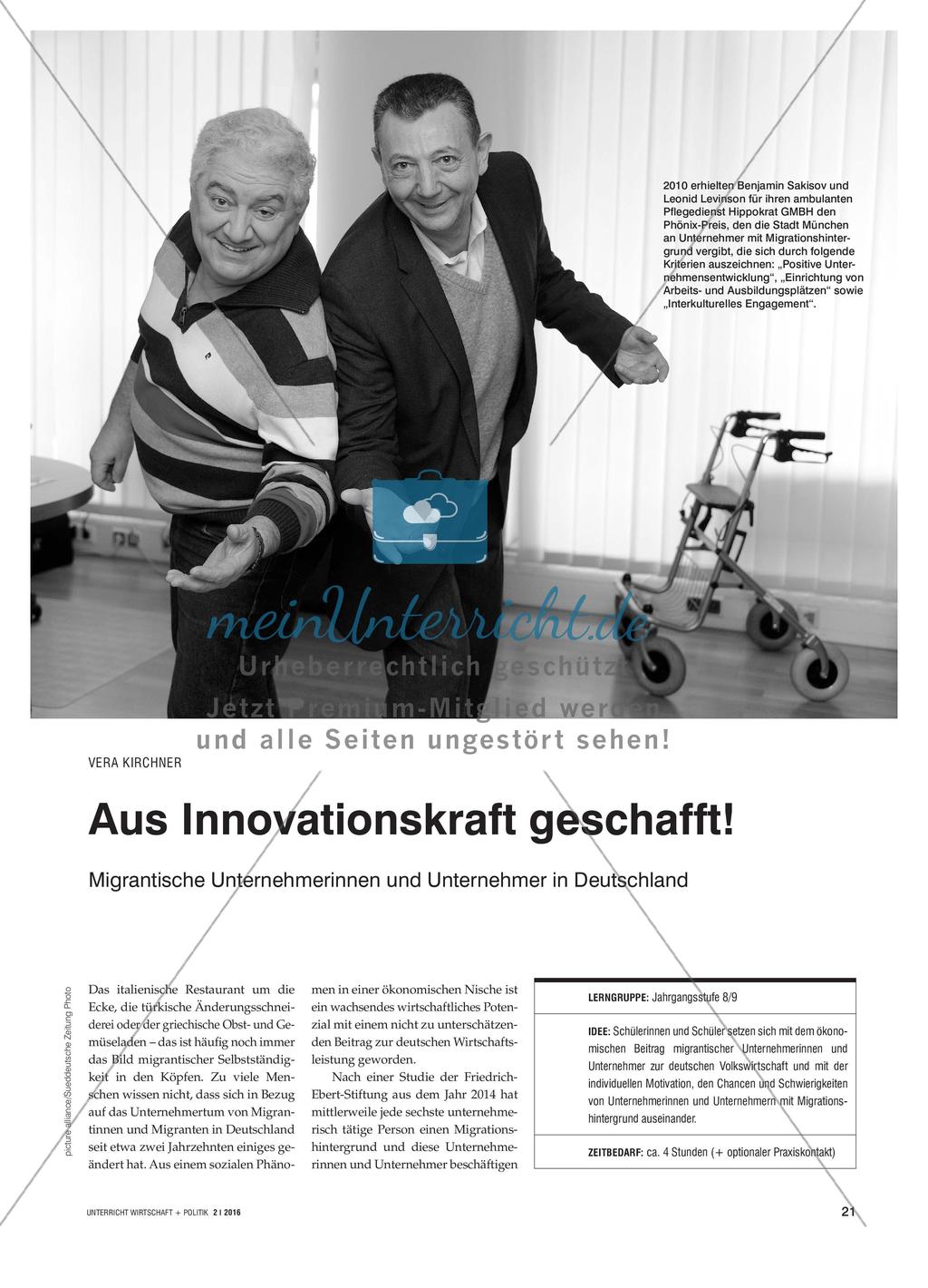 Aus Innovationskraft geschafft! - Migrantische Unternehmerinnen und Unternehmer in Deutschland Preview 1
