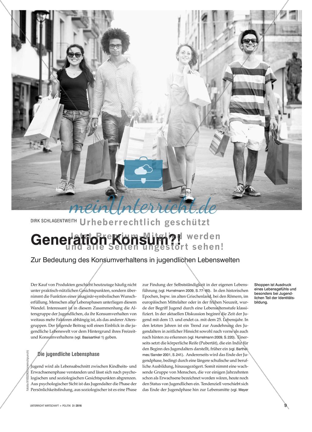 Generation Konsum?! - Zur Bedeutung des Konsumverhaltens in jugendlichen Lebenswelten Preview 1