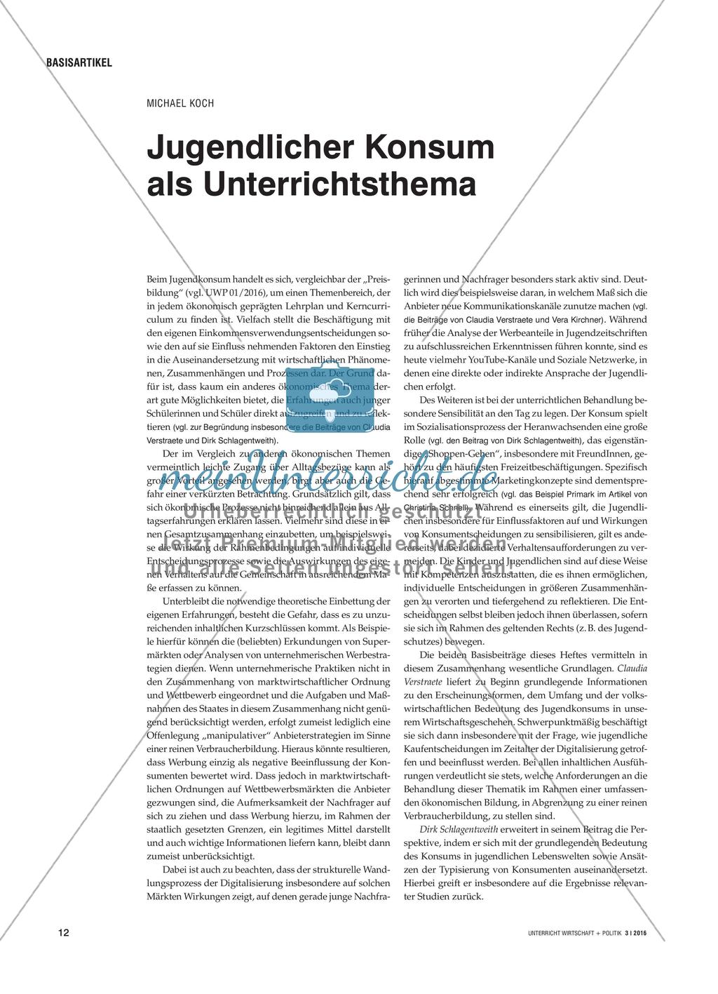 Jugendlicher Konsum als Unterrichtsthema Preview 1