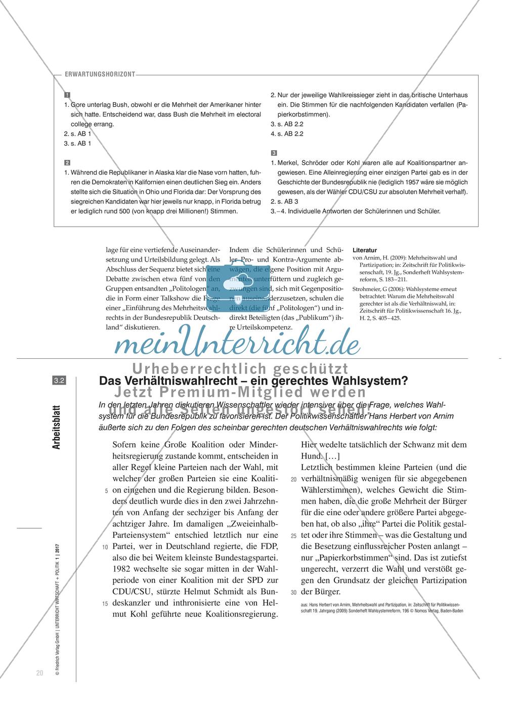 Was heißt hier Mehrheit – was heißt hier gerecht?: Vor- und Nachteile des Mehrheits- bzw. Verhältniswahlrechts Preview 3