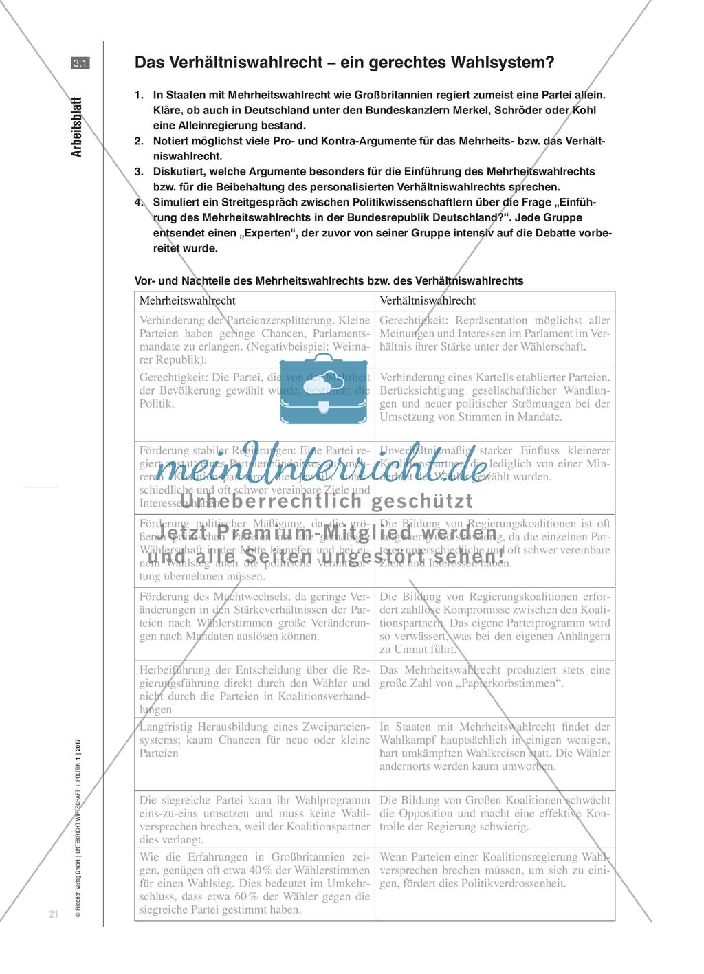 Was heißt hier Mehrheit – was heißt hier gerecht?: Vor- und Nachteile des Mehrheits- bzw. Verhältniswahlrechts Preview 4