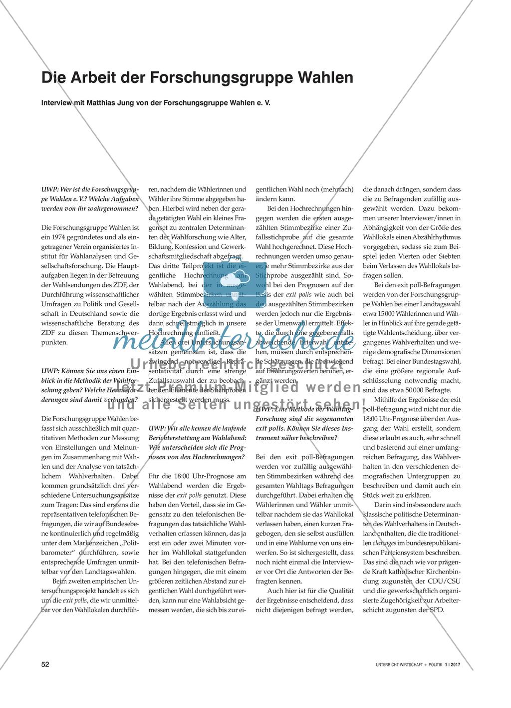 Die Arbeit der Forschungsgruppe Wahlen Preview 1