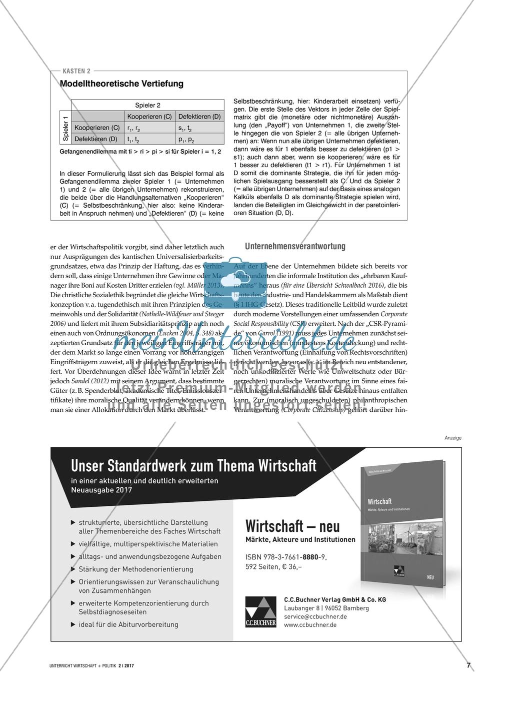 Wirtschafts- und Unternehmensethik - Ein Überblick Preview 6