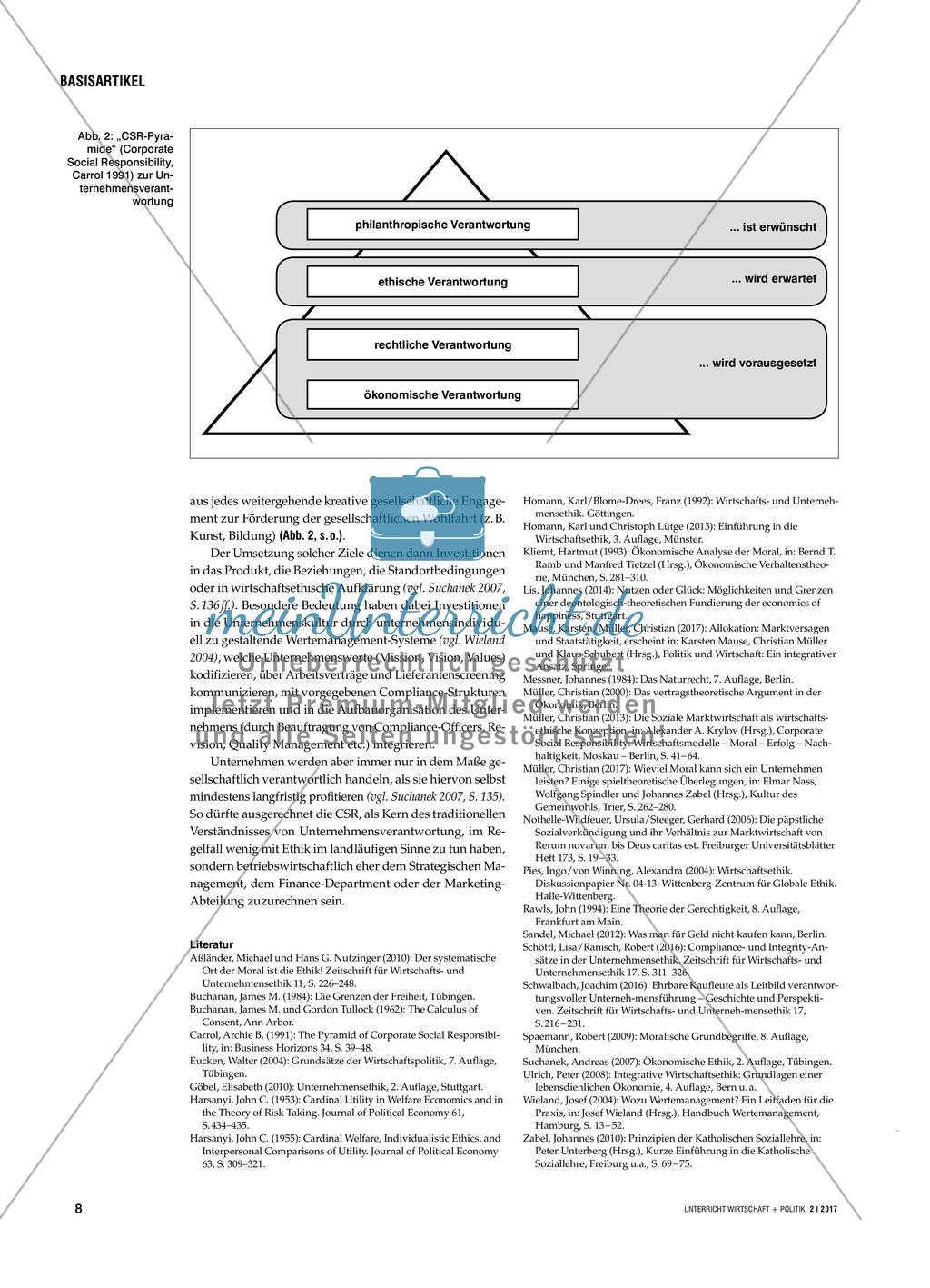 Wirtschafts- und Unternehmensethik - Ein Überblick Preview 7
