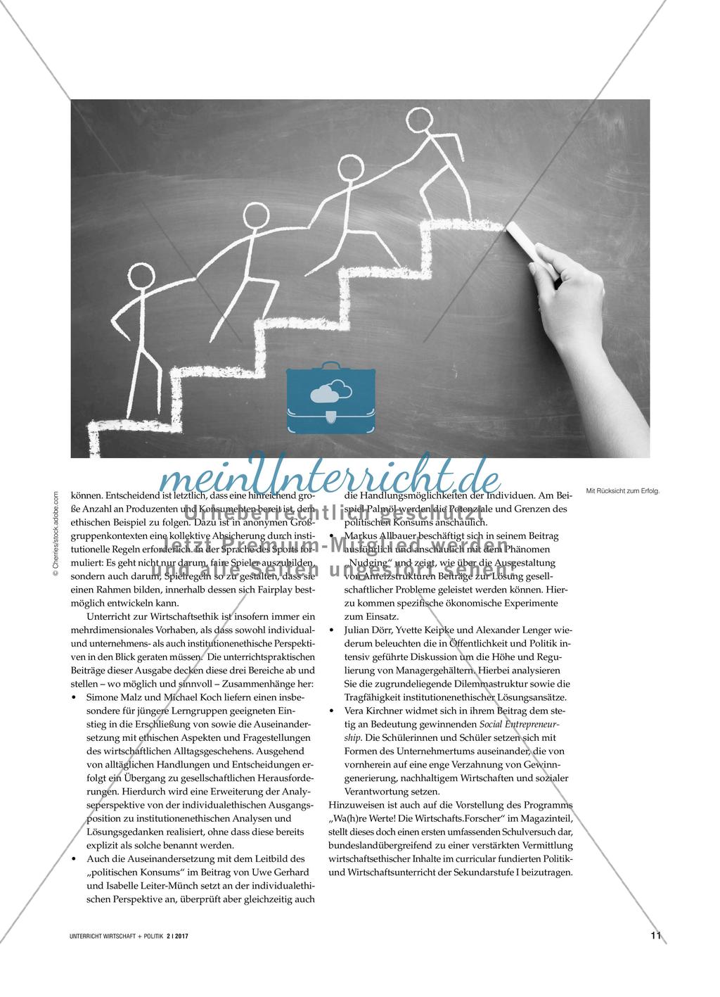 Wirtschaft und Ethik als Unterrichtsthema Preview 2