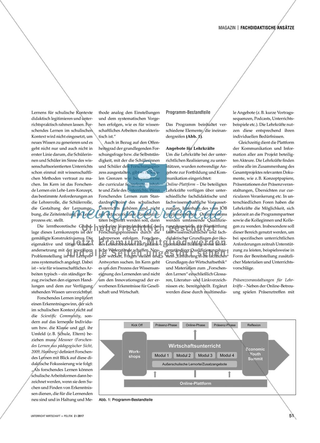 Programm „Wa(h)re Werte! Die Wirtschafts.Forscher“ - Ein Vorhaben zur systematischen curricularen Verankerung wirtschaftsethischer Inhalte im Wirtschaftsunterricht Preview 2
