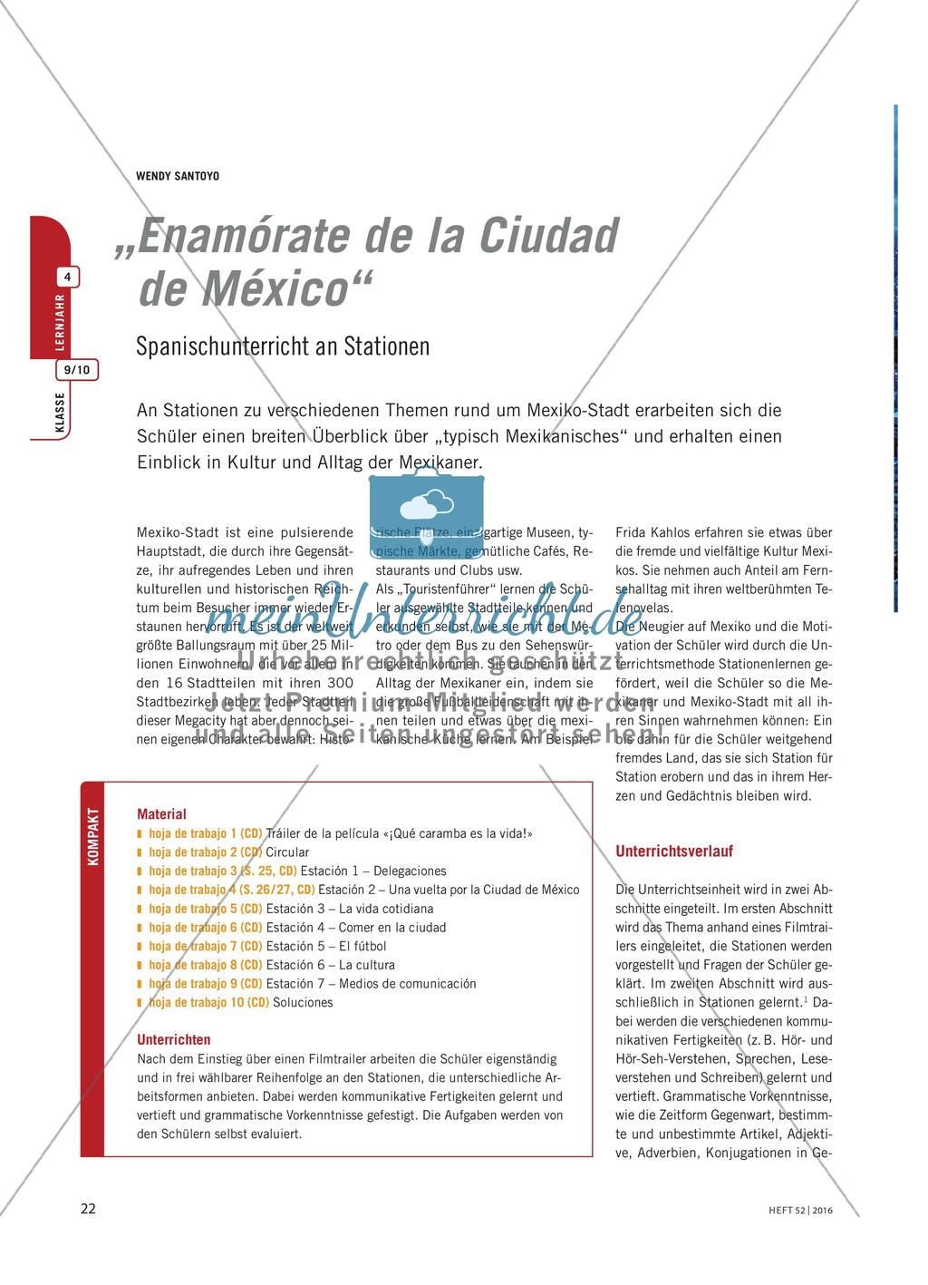 „Enamórate de la Ciudad de México“ - Spanischunterricht an Stationen Preview 1