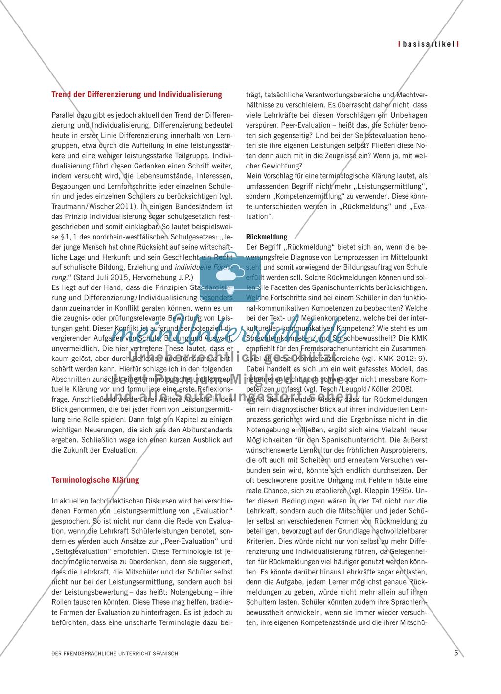 Differenzierte und individualisierte Evaluation in Zeiten standardisierter Prüfungen - Die Quadratur eines Kreises? Preview 2