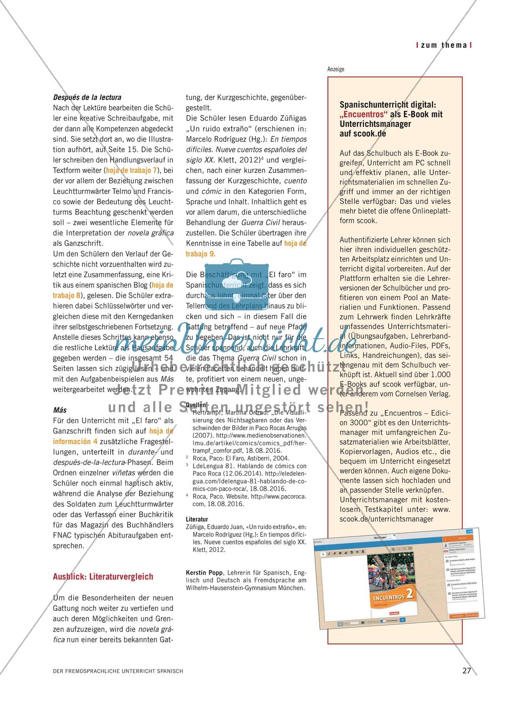 Desde la perspectiva del faro - Kreativer landeskundlich-literarischer Unterricht mit Paco Rocas „El faro“ Preview 4
