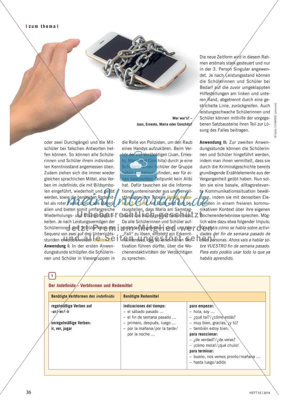 ¿Quién robó el móvil? - Differenzieren bei der Spracharbeit Preview 2
