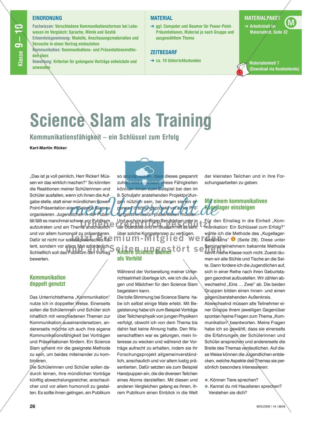 Science Slam als Training: Kommunikationsfähigkeit – ein Schlüssel zum Erfolg Preview 1