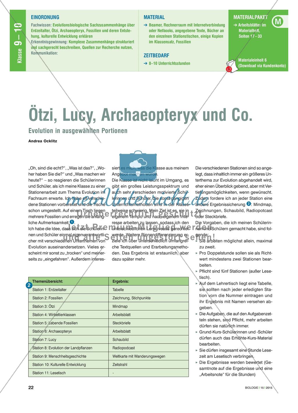Ötzi, Lucy, Archaeopteryx und Co. - Evolution in ausgewählten Portionen Preview 1