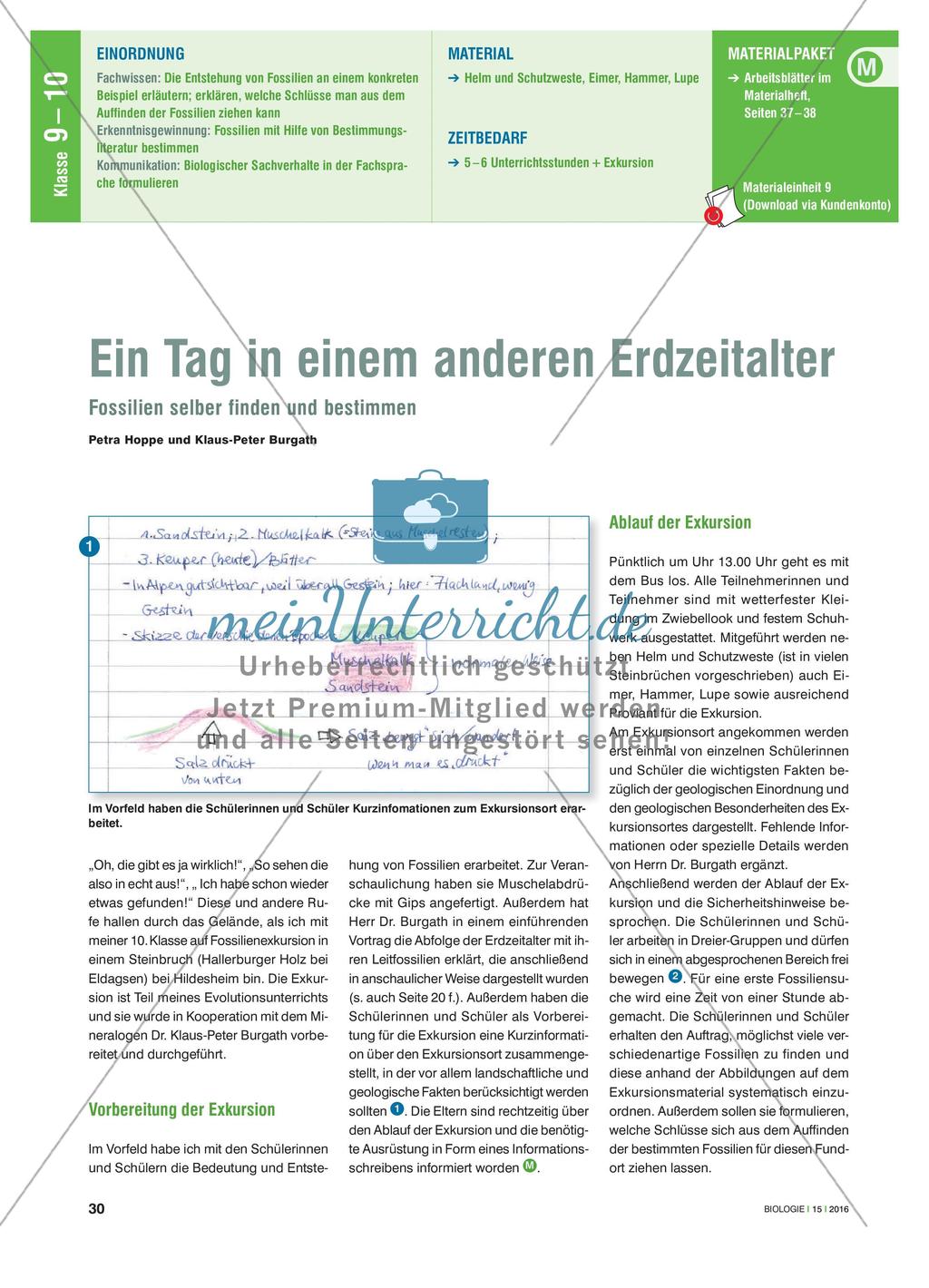 Ein Tag in einem anderen Erdzeitalter - Fossilien selber finden und bestimmen Preview 1