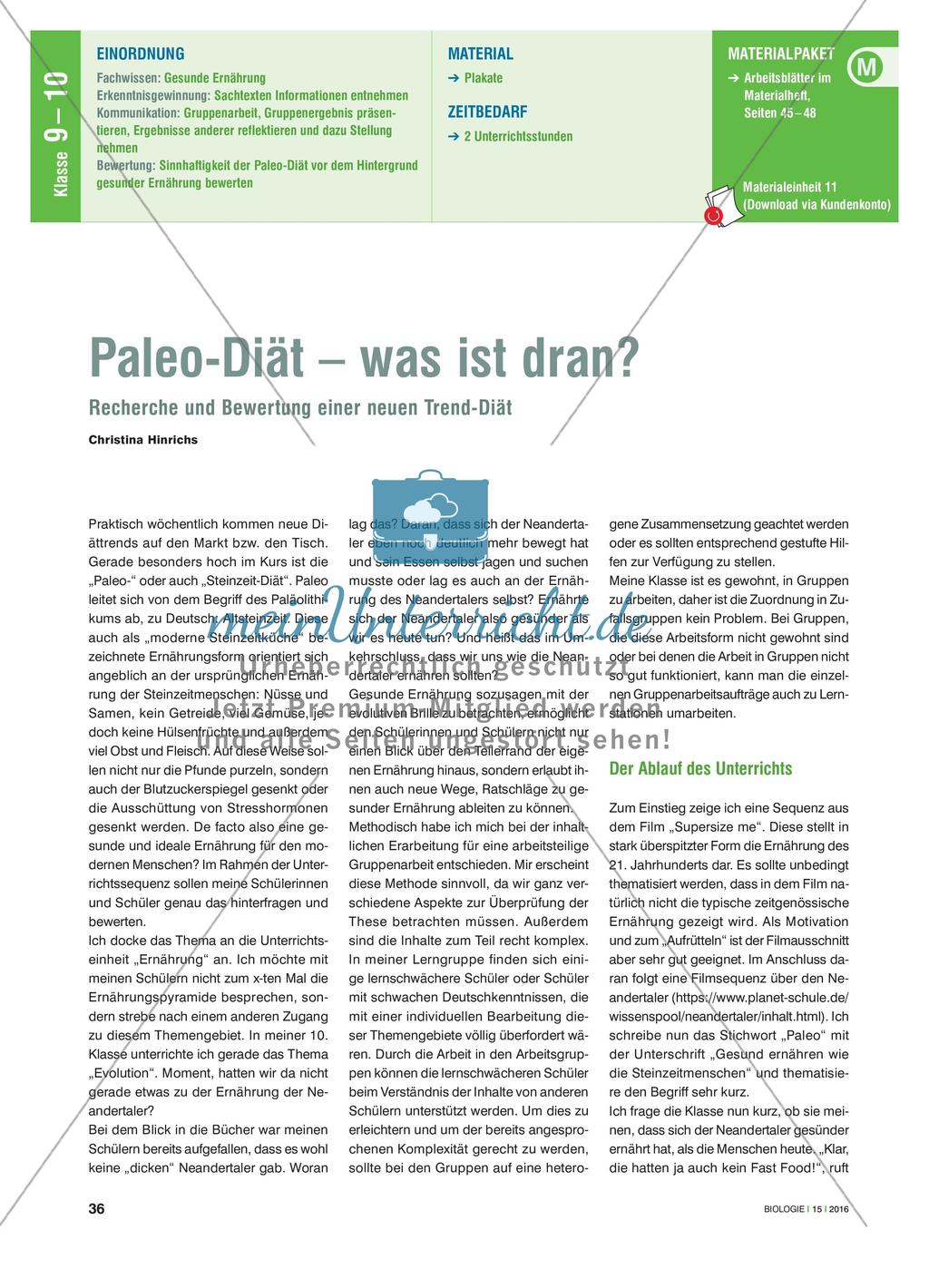Paleo-Diät – was ist dran?: Recherche und Bewertung einer neuen Trend-Diät Preview 1