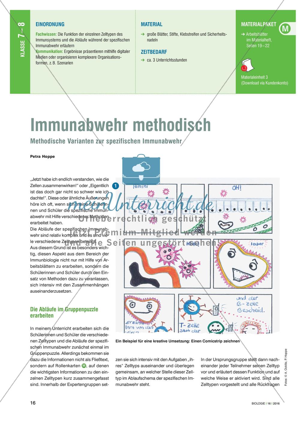 Immunabwehr methodisch - Methodische Varianten zur spezifischen Immunabwehr Preview 1