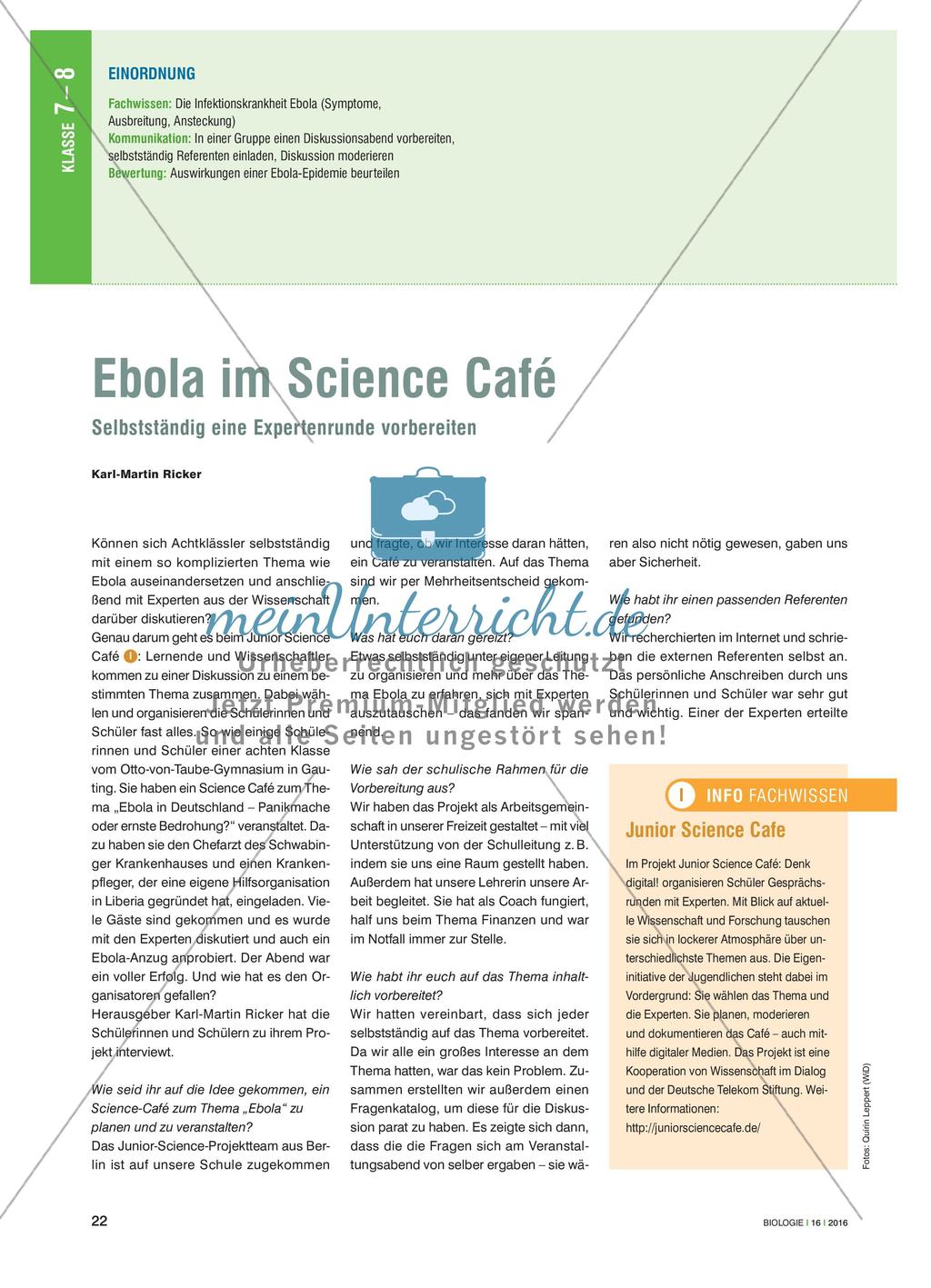 Ebola im Science Café - Selbstständig eine Expertenrunde vorbereiten Preview 1