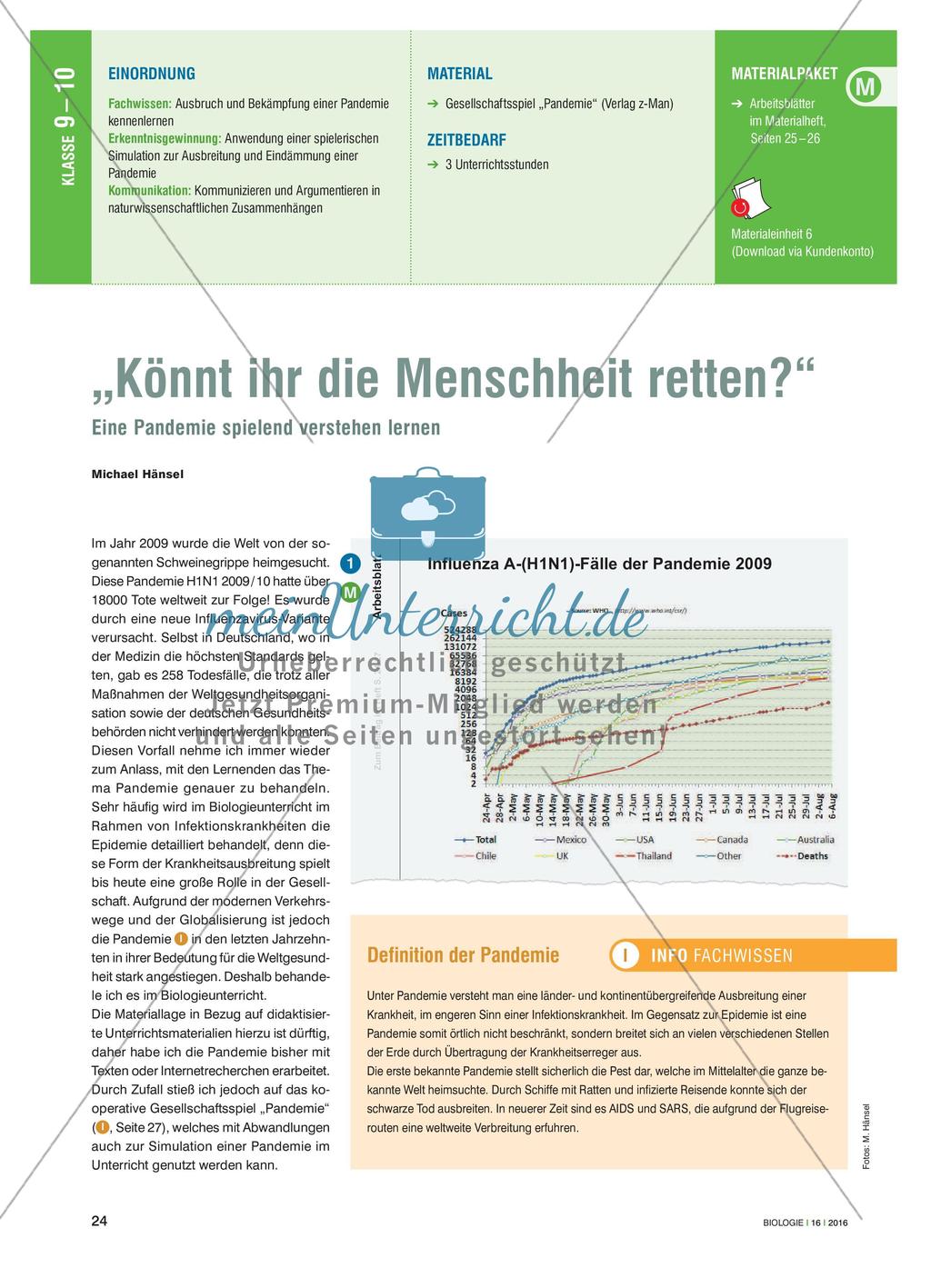 „Könnt ihr die Menschheit retten?“ - Eine Pandemie spielend verstehen lernen Preview 1