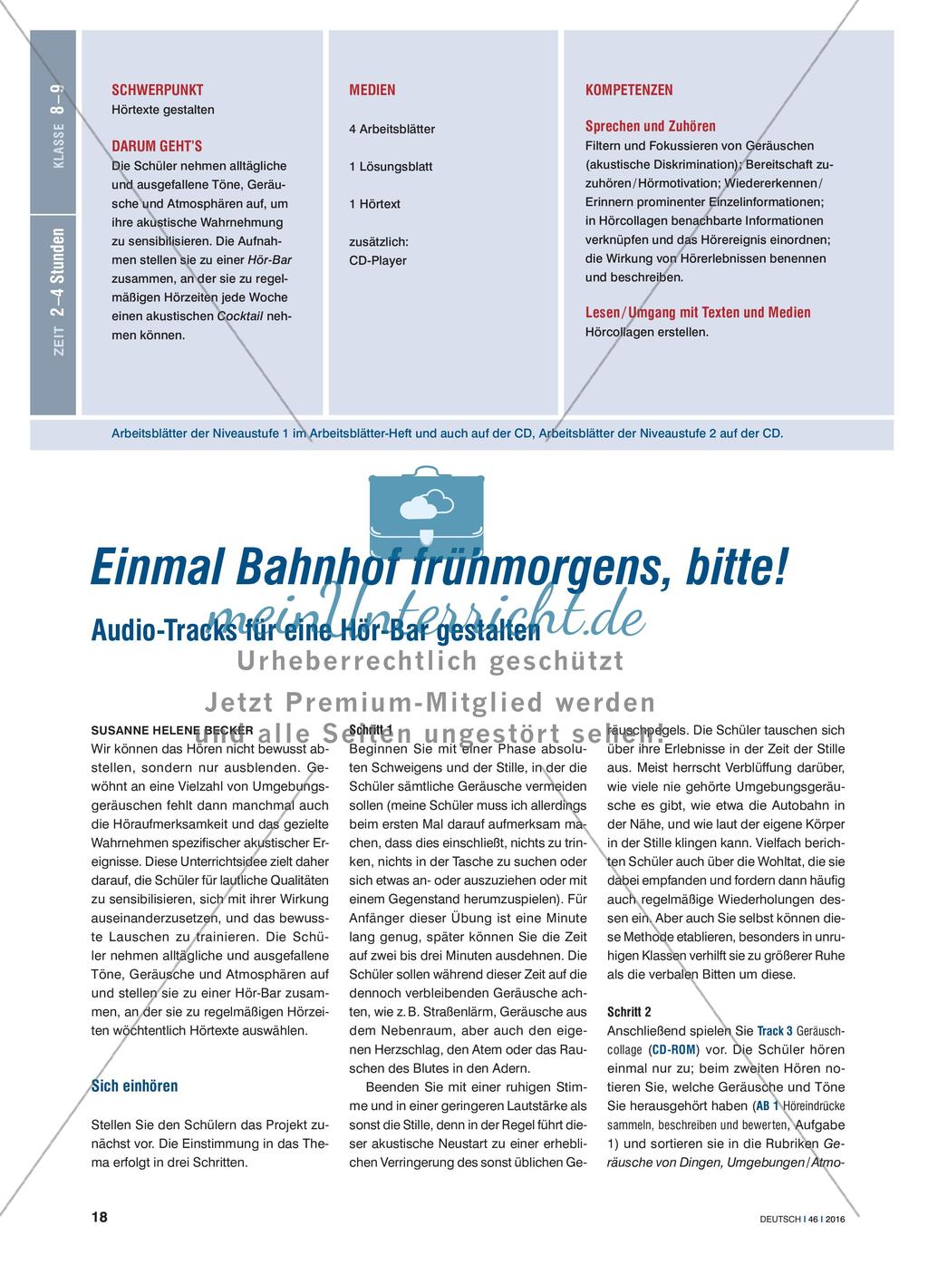 Einmal Bahnhof frühmorgens, bitte! - Audio-Tracks für eine Hör-Bar gestalten Preview 1