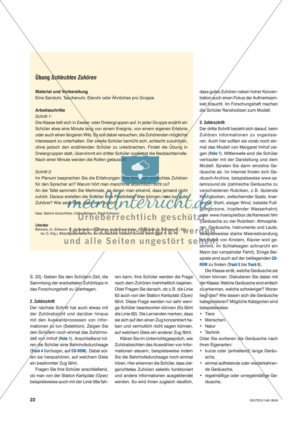 Zuhör-Know-How - Das Zuhören in der eigenen Klasse erforschen Preview 2