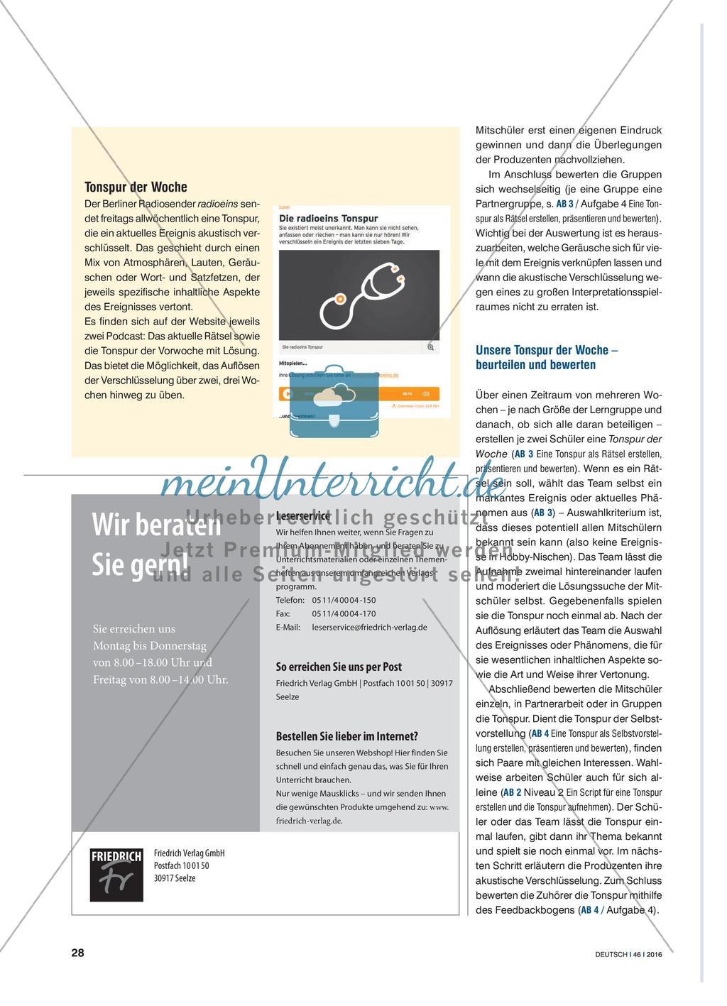 Die Tonspur der Woche - Hörcollagen zu Ereignissen gestalten Preview 3