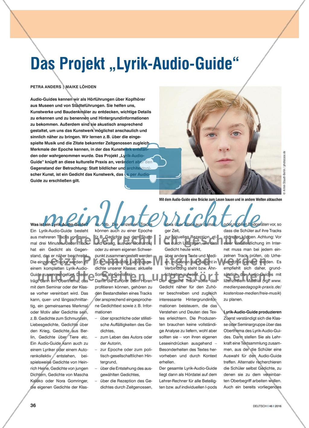 Das Projekt „Lyrik-Audio-Guide“ Preview 1