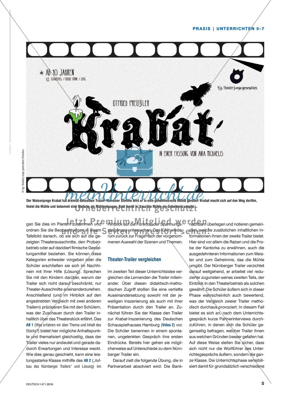 Theater-Trailer kennenlernen: Der Inszenierung auf der Spur – das Beispiel Krabat Preview 2
