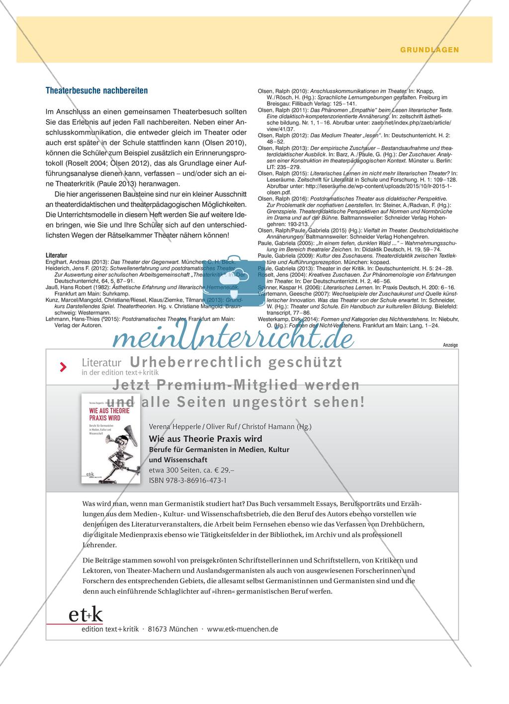 Das Theater ist eine Rätselkammer - Ein neuer Blick auf das Nichtverstehen von Schülern Preview 6