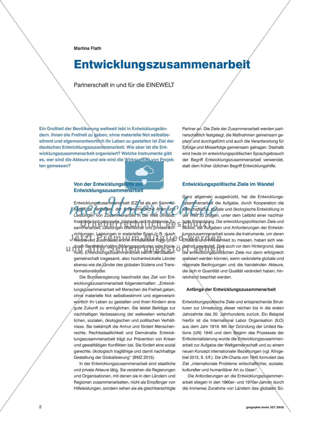 Entwicklungszusammenarbeit - Partnerschaft in und für die EINEWELT Preview 1