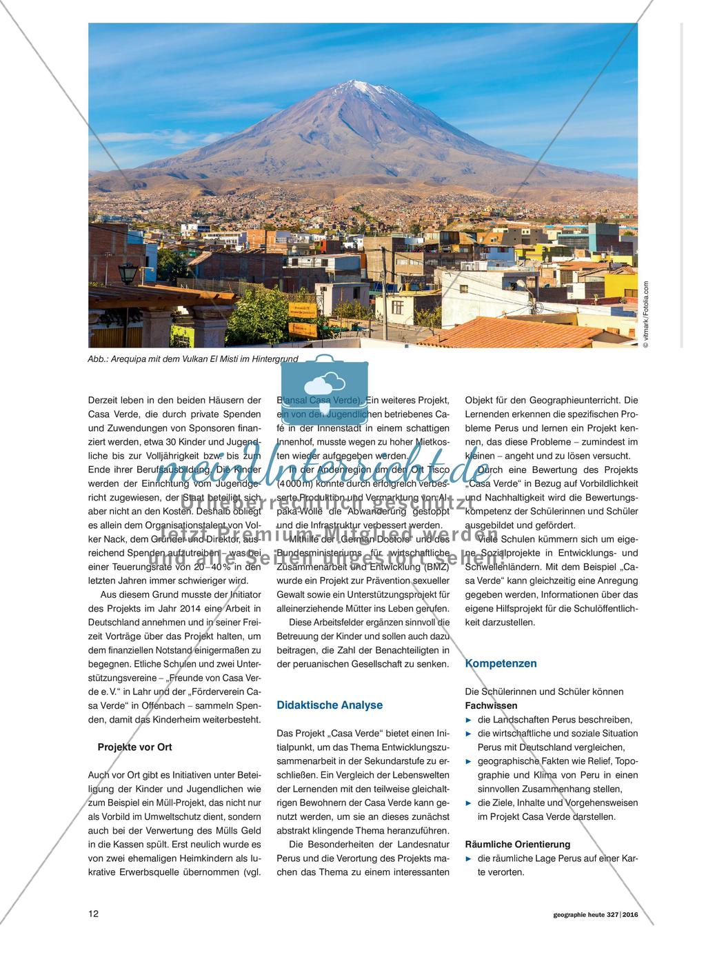 Casa Verde – ein vorbildliches und nachhaltiges Projekt?: Schüler präsentieren und beurteilen ein Sozialprojekt in Peru Preview 2