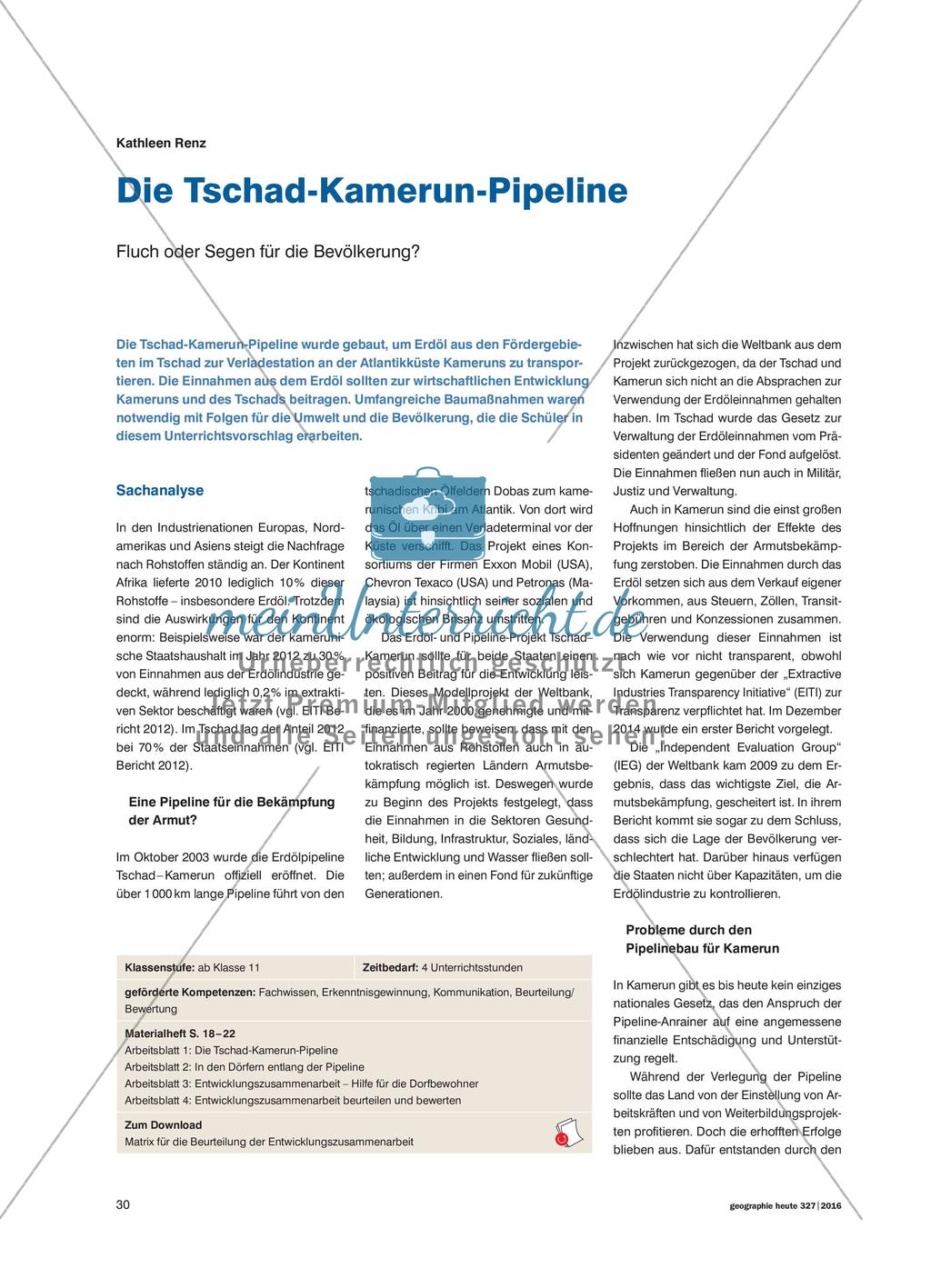 Die Tschad-Kamerun-Pipeline - Fluch oder Segen für die Bevölkerung? Preview 1