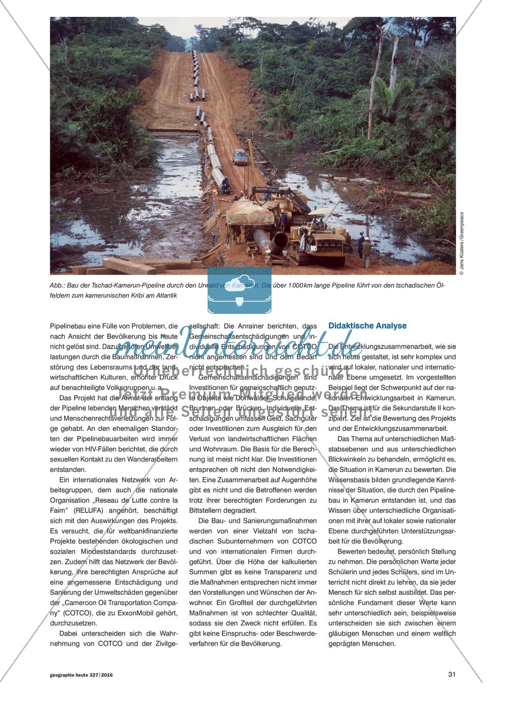 Die Tschad-Kamerun-Pipeline - Fluch oder Segen für die Bevölkerung? Preview 2