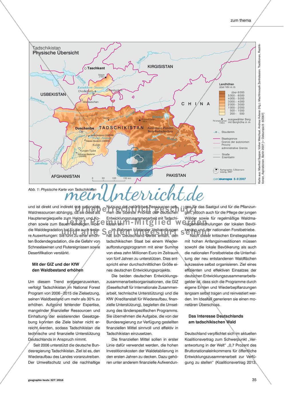 Die internationale Zusammenarbeit lässt Wälder wachsen - Ein Planspiel zum internationalen Aufforstungsprojekt in Tadschikistan Preview 2