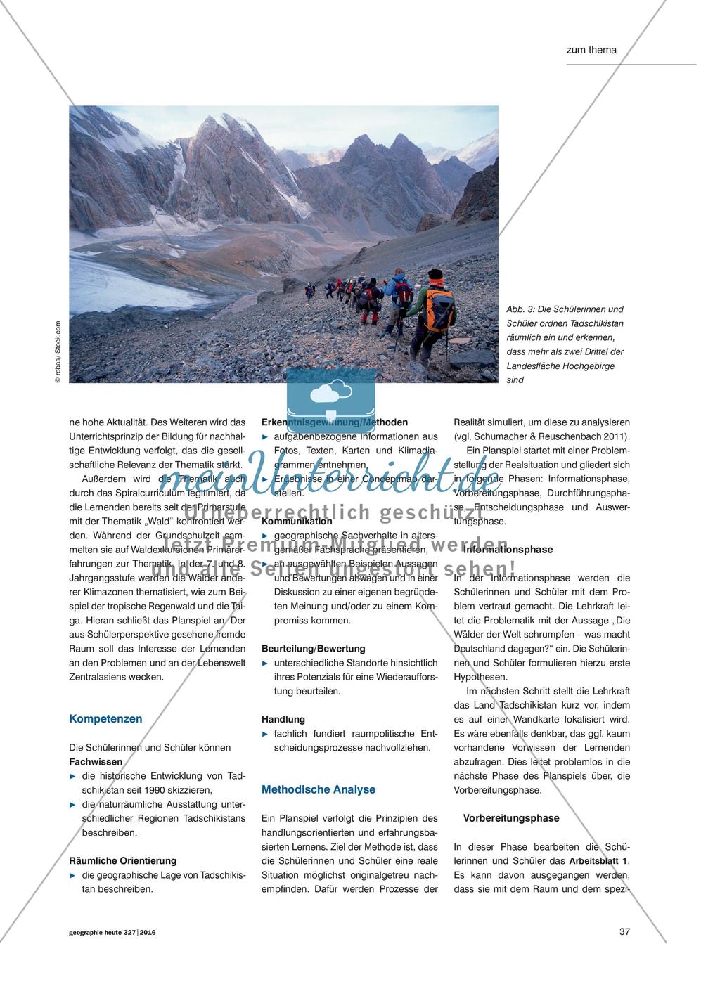 Die internationale Zusammenarbeit lässt Wälder wachsen - Ein Planspiel zum internationalen Aufforstungsprojekt in Tadschikistan Preview 4