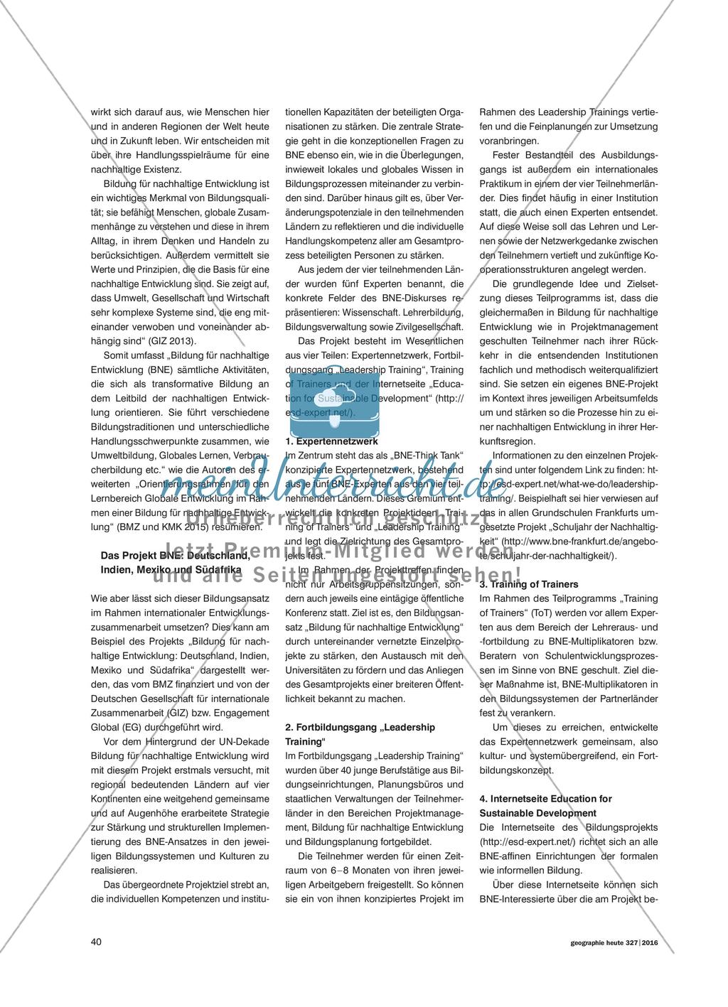 BNE in der Entwicklungszusammenarbeit - Schüler erkennen „Bildung“ als zentrale Strategie der realen Entwicklungszusammenarbeit Preview 2