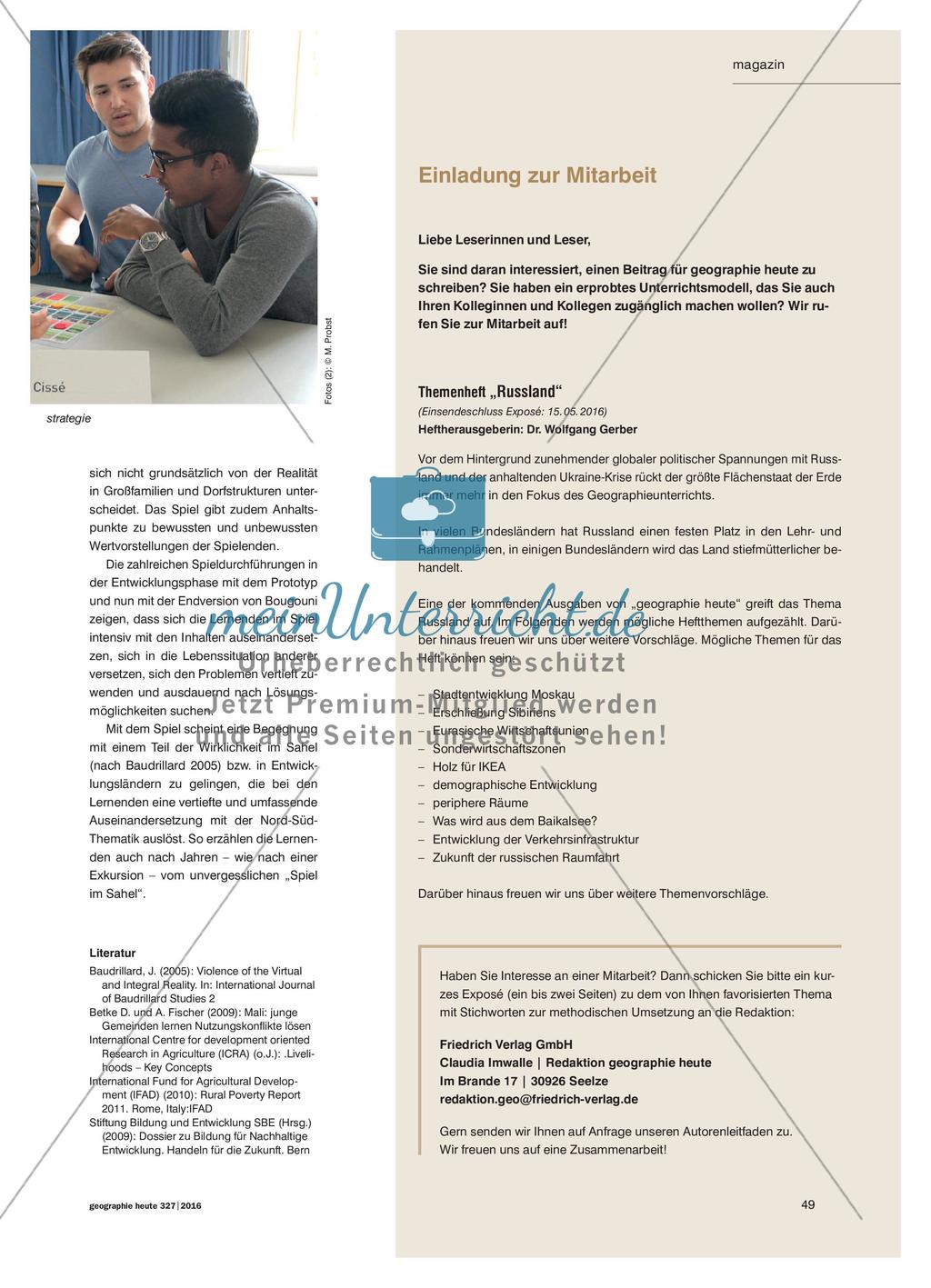 Bougouni – ein Strategiespiel zu nachhaltiger Entwicklung im Sahel: Lebensbedingungen und Dynamik in Entwicklungsländern spielend erfahren Preview 4