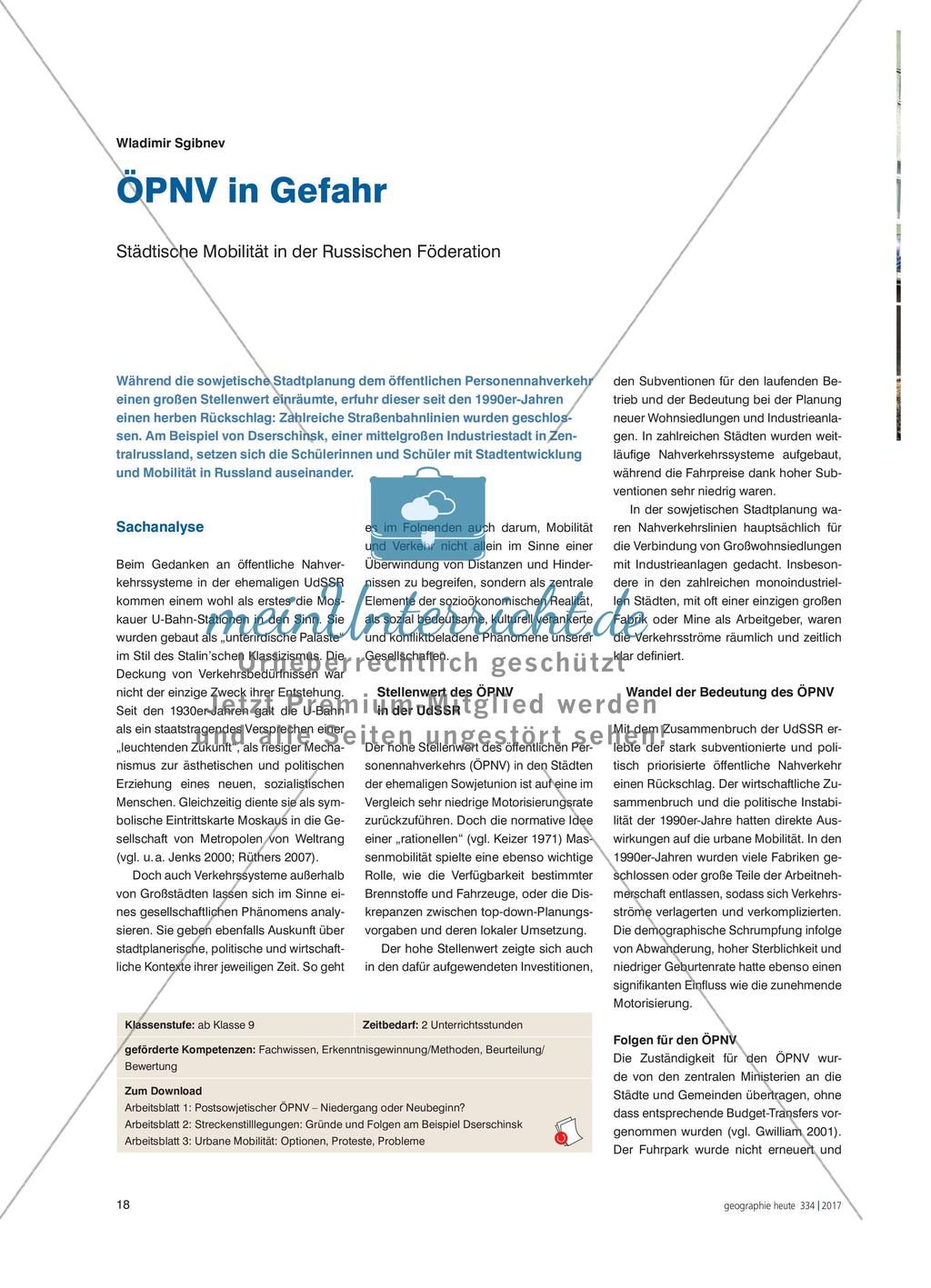 ÖPNV in Gefahr - Städtische Mobilität in der Russischen Föderation Preview 1