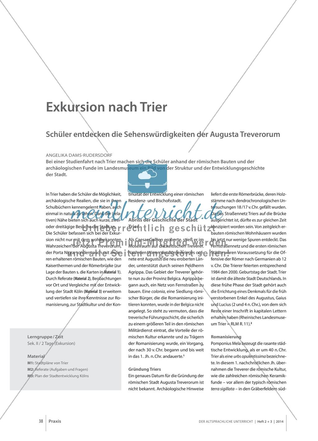 Exkursion nach Trier: Sehenswürdigkeiten der Augusta Treverorum Preview 1